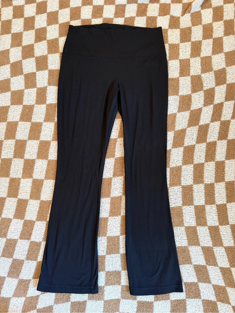 Lululemon Black Ribbed Flared Align Yoga Pants
